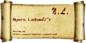 Nyers Ladomér névjegykártya